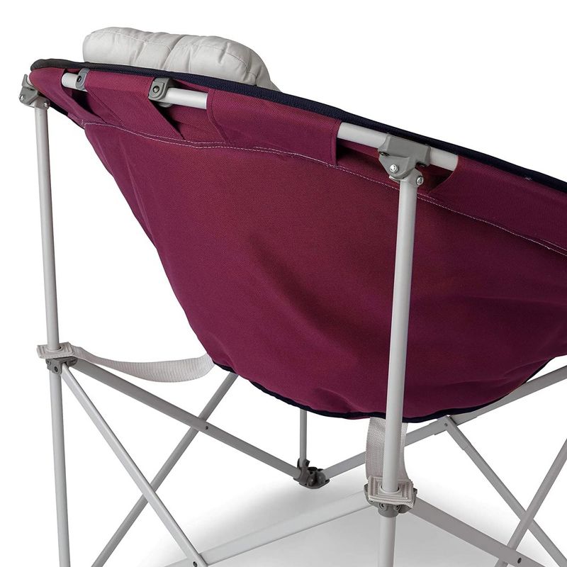 Core Equipment Oversized Padded Round Saucer Moon Outdoor Camping Folding Chair with Headrest, Wine, 2 of 7