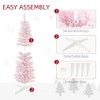 TopComfy Christmas Tree Stand Snow Flocked Pencil Christmas Tree with Realistic Branches for Indoor Decor, Pink, 21.3"*21.3"*59" - 4 of 4