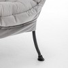 Sapphtopaz Velvet Accent Chair and Ottoman Set Tufted Upholstered Recliner Chair with Metal Legs Leisure Reading Chair for Living Room, Bedroom - 3 of 4