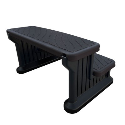 Black Universal Spa & Hot Tub Outdoor Steps with No Slip Grip