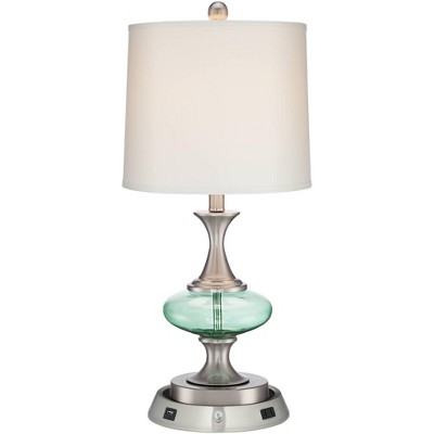 green glass table lamp base