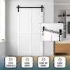 SMARTSTANDARD Interior Bifold Sliding Barn Door Hardware Kit, Heavy Duty Side Mounted Track for Double Doors with J-Shape Hangers (Door Not Included) - 4 of 4