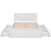 King/Queen Size Platform Bed with Four Storage Drawers and Support Legs, White/Gray-ModernLuxe - 4 of 4