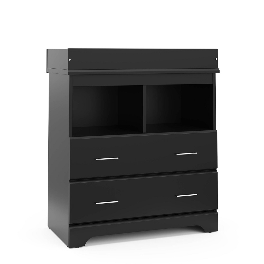 Photos - Dresser / Chests of Drawers Storkcraft Brookside 2-Drawer Dresser with Changing Topper - Black