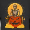 Juniors Womens Lost Gods Halloween Skeleton and Jack-O'-Lantern T-Shirt - 2 of 4