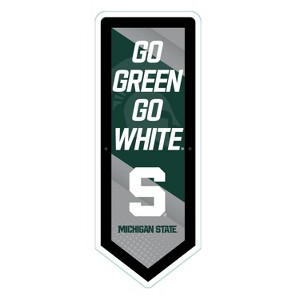 Evergreen Ultra-Thin Glazelight LED Wall Decor, Pennant, Michigan State University- 9 x 23 Inches Made In USA - 1 of 4