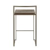 Fuji Industrial Stackable Counter Stool in Antique with an Espresso Wood-Pressed Grain Bamboo Seat by LumiSource - Set of 2 - 4 of 4
