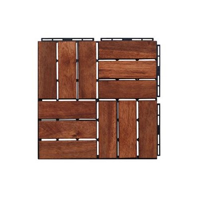 Dolonm  Square Acacia Hardwood Outdoor Flooring for Patio, Bancony, Pool Side