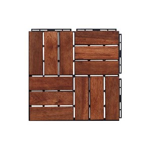 Dolonm  Square Acacia Hardwood Outdoor Flooring for Patio, Bancony, Pool Side - 1 of 4