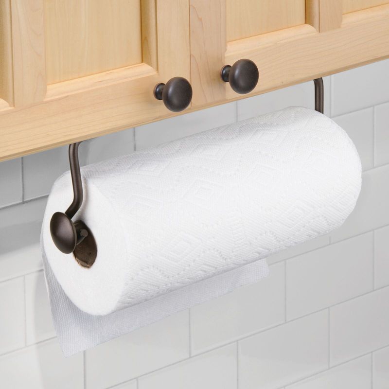 mDesign Wall Mount / Under Cabinet Paper Towel Holder, 2 Pieces, 2 of 7