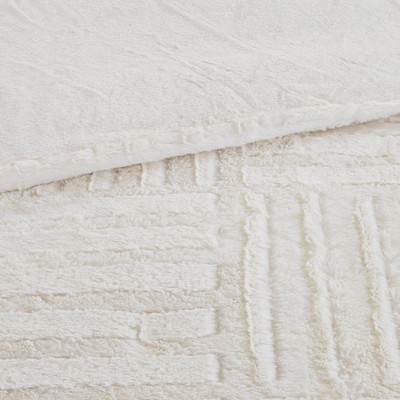 Ivory Full Down Alternative Comforter Set with Faux Fur