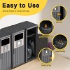 Syemin Outdoor Trash Cans Outdoor Single Barrel Trash Can Waterproof Patio Garbage Can with Lid, Durable Waste Bin, Black, 50.79"*16.54"*35.43" - 4 of 4
