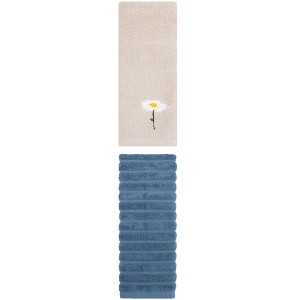 REGALWOVEN Pure Cotton Soft Absorbent Hand Towel Set for Bathroom 14" x 30"/13" x 30" 2 Pcs - 1 of 4
