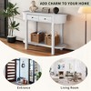 KIGFTSOD Elegant Retro Console Table - Curved Design, Smooth Glaze, Ideal for Entryways, Living & Hallway Decor - 4 of 4