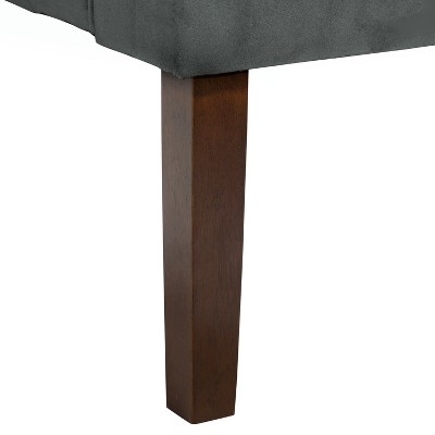 Gray Velvet Swoop Arm Accent Chair with Wood Legs