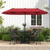 Tangkula 13FT Double-sided Patio Umbrella w/ Crank Handle Umbrella Base Safety Lock - 3 of 4
