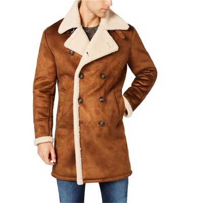 GUESS Mens Faux Shearling Coat