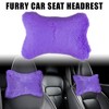 Unique Bargains Faux Fur Head Neck Car Support Pillow Cushion 1 Pair - 2 of 4