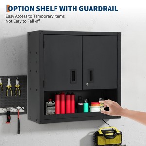 Wall Cabinet with Adjustable Shelf, Heavy Duty Steel Garage Locker with Lockable Magnetic Doors, Wall Mounted Tool Cabinet for Warehouse Home - 1 of 4