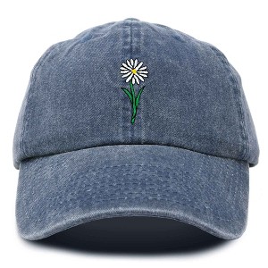 Dalix Daisy Embroidered Cap Cotton Baseball Hat Botanical Flower Adjustable Womens - 1 of 4