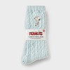 Women's Peanuts Super Soft Embroidered 2pk Crew Socks - Green/Taupe 4-10 - 2 of 3