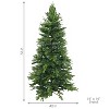 Sunnydaze Indoor Artificial Unlit Slim Christmas Tree with Metal Stand and Hinged Branches - Green - image 3 of 4