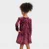 OshKosh B'gosh Toddler Girls' Long Sleeve Velvet Dress - Burgundy - image 2 of 3