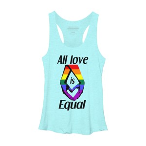 Adult Design By Humans Love is Equal Holding Hands Pride Flag By dnlribeiro88 Racerback Tank Top - 1 of 2