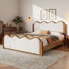 Christopher Knight Home Nysa Modern Bed Frame with Boucle Upholstered  Wavy Headboard - 2 of 4