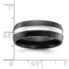 Black Bow Jewelry 8mm Cobalt Black Plated & Polished Half Round Standard Fit Band - 4 of 4