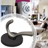 LunaLulinlk Strong Magnetic Double Hooks, 2 Pack Heavy Duty Sturdy Coat Magnetic Hangers, Rubber Magnets Large Hooks (Brushed Nickel) - 2 of 4