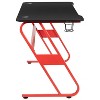 BlackArc Echo Gaming Desk & Chair Set: Black & Red Faux Leather Reclining Gaming Chair; Gaming Desk with Headphone Hook and Cupholder - 3 of 4