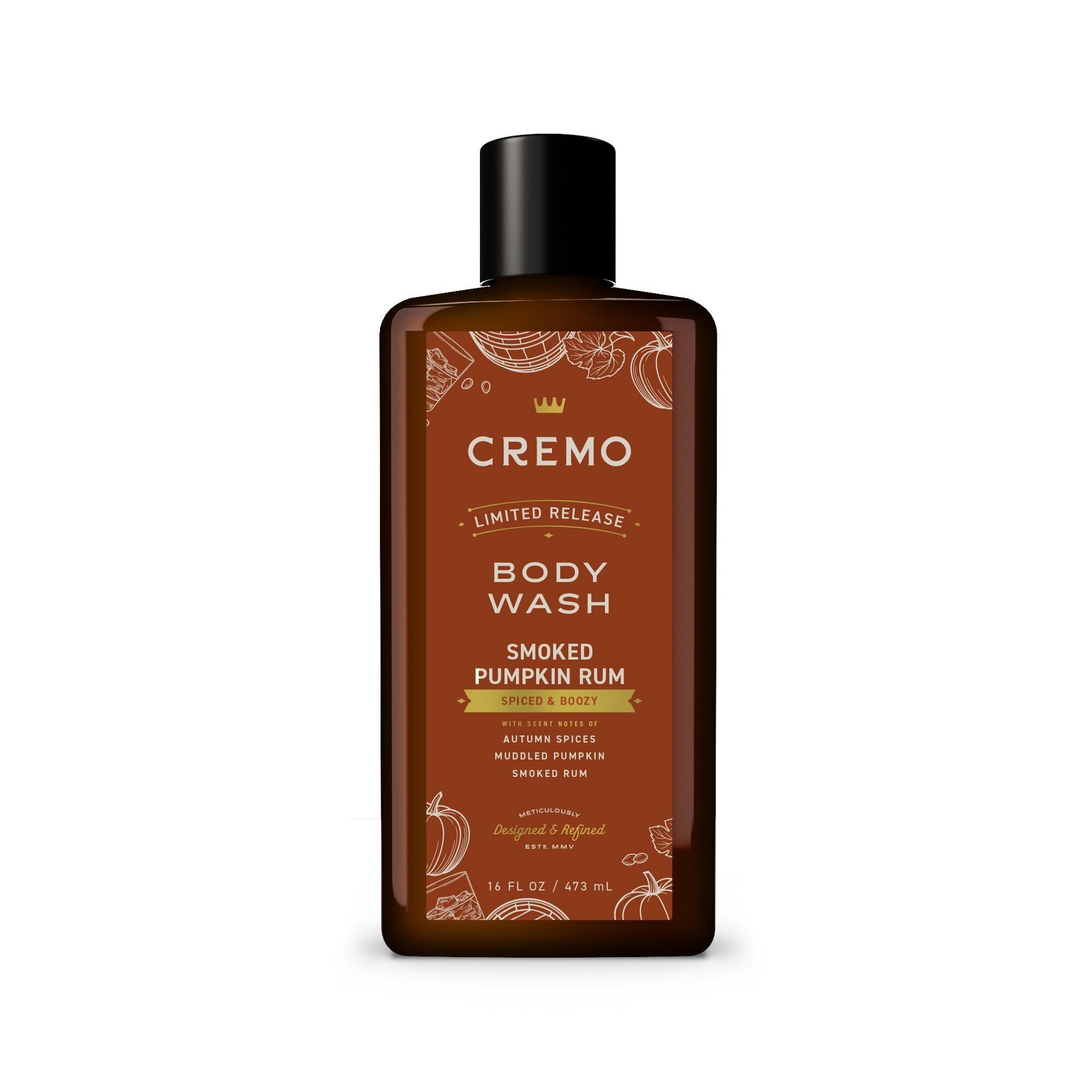 Cremo Smoked Body Wash - Pumpkin & Rum - 16 fl oz
