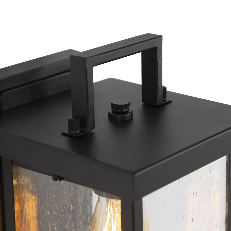 10.5&#34; Square Metal/Glass Outdoor Wall Lamp Black - LNC, 5 of 14