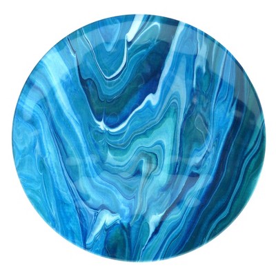 Blue Coastal Melamine Dinnerware Set, Service for 4
