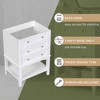 MAYEERTY 24" Bathroom Vanity without Sink Solid Wood Frame Storage Drawer Open Shelf White - 3 of 4