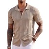 COOFANDY Men's Knit Shirts Short Sleeve Button Down Polo Shirt Fashion Casual Summer Beach Shirts - 2 of 3
