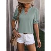 Women's Short Sleeve V Neck T Shirts Trendy Casual Spring Tops Summer Fashion Tees Basic Clothes - 2 of 4