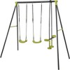 Dexmalle interesting triple children metal safe swing set - 3 of 4