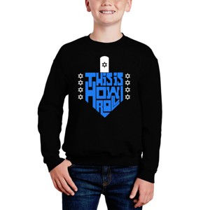 LA Pop Art This is How I Roll - Boy's Word Art Crewneck Sweatshirt - 1 of 4