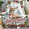 Lomsoe Cute Christmas Elk Print Flannel Blanket - All Seasons Soft and Warm Throw Blanket for Bed, Napping, Camping, Travel, Office - 2 of 4