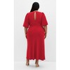Women's Plus Size Ines Puff Dress - red cherry | CITY CHIC - 3 of 4