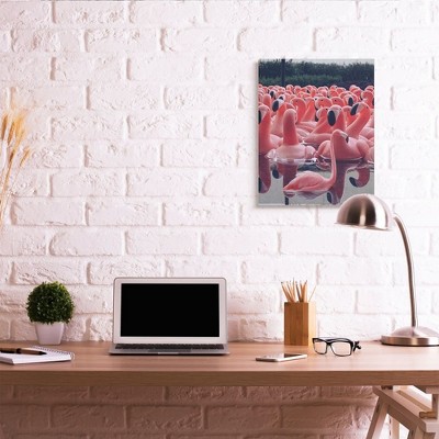 Funny Pink Flamingo Pool Bird Canvas Print, 24 x 30