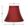 Springcrest Set of 6 Bell Lamp Shades Deep Red Faux Silk Small 3" Top x 6" Bottom x 5" High Candelabra Clip-On Fitting - 4 of 4