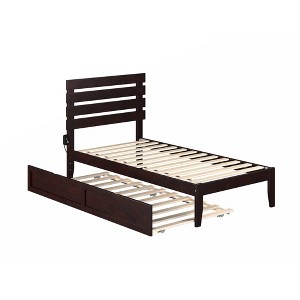 AFI Twin Oxford Bed with Twin Trundle Espresso: Wood Frame, No Box Spring Needed, Casters/Wheels - 1 of 4