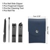 Unique Bargains Stainless Steel Pedicure Nail Clippers Scissors Tool Set for Men Women Black with Blue PU Leather 4 Pcs - 2 of 3