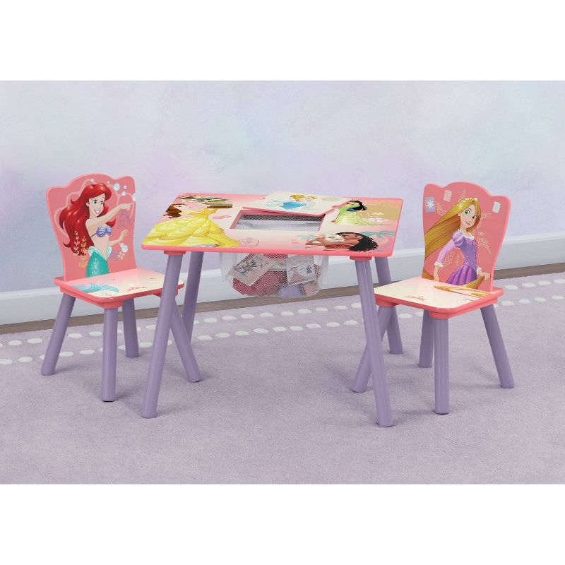 Delta Children Disney Princess Kids&#39; Table and Chair Set with Storage (2 Chairs Included) - Greenguard Gold Certified - 3ct, 3 of 10