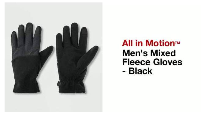 Men&#39;s Mixed Fleece Gloves - All In Motion&#8482; Black, 2 of 5, play video