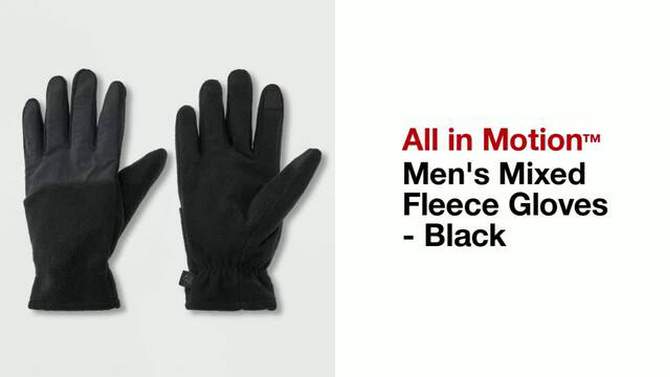 Men&#39;s Mixed Fleece Gloves - All In Motion&#8482; Black, 2 of 5, play video