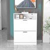 ORRD White Slim Shoe Cabinet, 2 Flip-Drawer Hidden Storage for Entryway & Hallway - 2 of 4